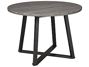Centiar Round Dining Table with X-Shaped Metal Base