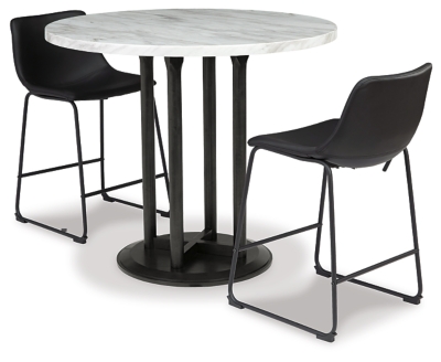 Centiar Counter Height Dining Table and 2 Barstools, Two-tone