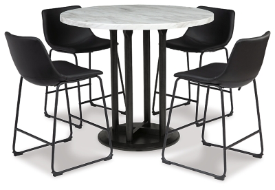 Centiar Counter Height Dining Table and 4 Barstools, Two-tone