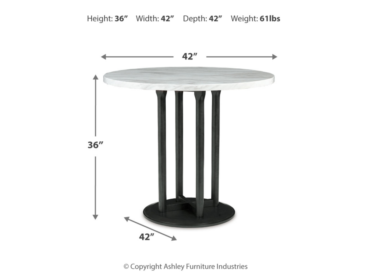 Centiar Counter Height Table - White/Black - (D372-23)