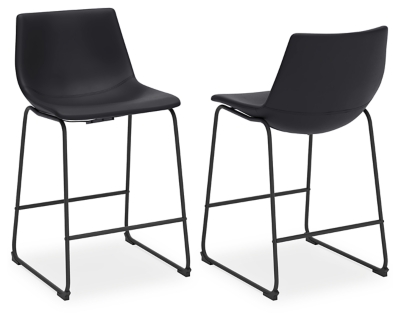 Centiar Counter Height Bar Stool, Black, large