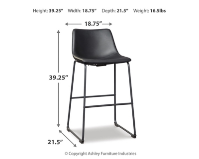 Centiar Pub Height Bar Stool, Black, large