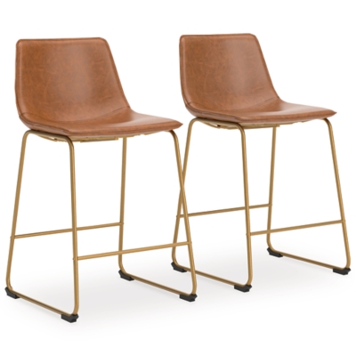 Crandox Counter Height Barstool, Brown/Gold, rollover