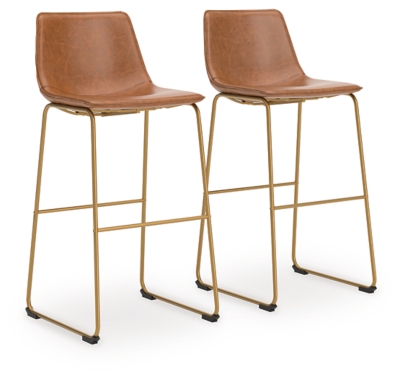 Crandox Bar Height Bar Stool, Brown/Gold, large