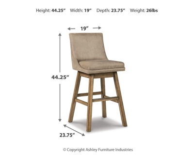 Tallenger Bar Height Bar Stool, Beige, large