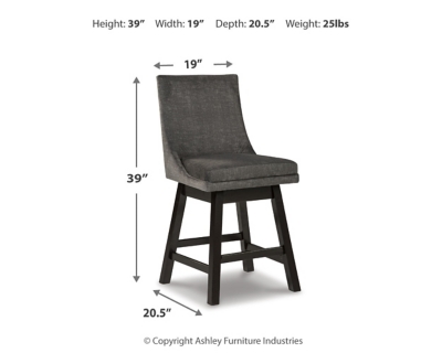 Tallenger Counter Height Bar Stool, Dark Gray, large