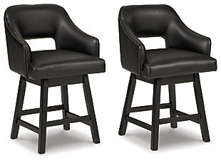 The Tallenger barstool invites you to take contemporary modern style for a spin. Comfortably cushioned seat, self-returning swivel and contoured back make it beautifully in tune with your needs. Luxurious faux leather upholstery is a sensational touch.Made of wood | Faux leather upholstery | Foam cushioned seat and back | Swivel seat with self-return feature | Footrest for added support | Assembly required | Estimated Assembly Time: 30 Minutes