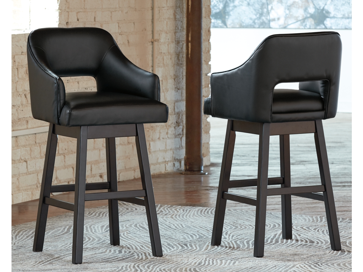Tallenger Bar Height Stool - Black/Dark Brown - (D380-930) Tallenger Bar Height Stool - Black/Dark Brown - (D380-930)