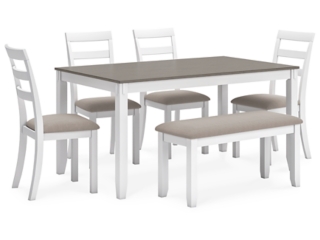 Stonehollow Dining Table and 4 Chairs and Bench &nbsp;