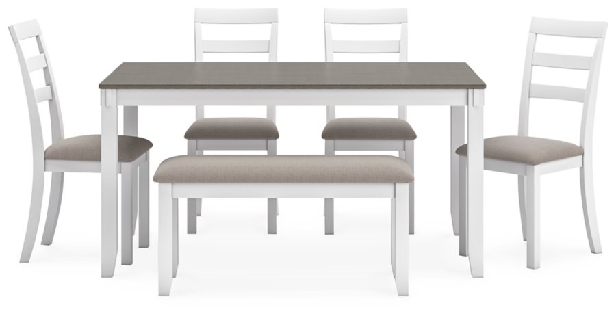 Mesa de comedor y sillas Stonehollow con banco (Juego de 6) - image 3