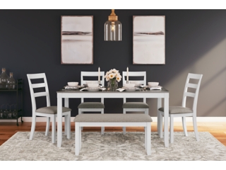 Stonehollow Dining Table and 4 Chairs and Bench &nbsp;