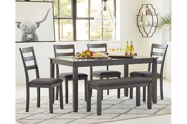 Bridson Dining Table And Chairs With Bench Set Of 6 Ashley Furniture Homestore