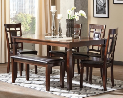 Bennox Dining Table And Chairs With Bench Set Of 6 Ashley Furniture HomeStore