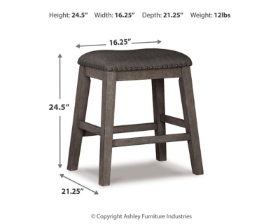 Caitbrook Counter Height Upholstered Bar Stool, Gray, large