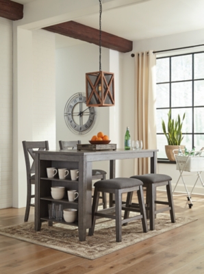Caitbrook Counter Height Dining Table with Shelves | Ashley