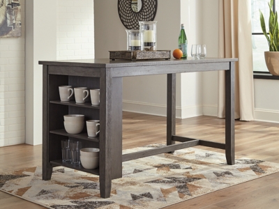 Counter height dining table with online storage