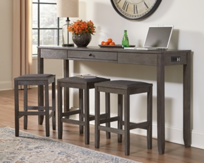 Caitbrook Counter Height Dining Table and Bar Stools (Set of 3), , large