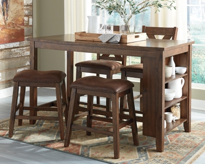 Chaleny Counter Height Dining Table and 4 Barstools Set | Ashley ...