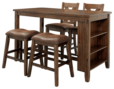 Chaleny Counter Height Dining Table and 4 Barstools Set | Ashley ...