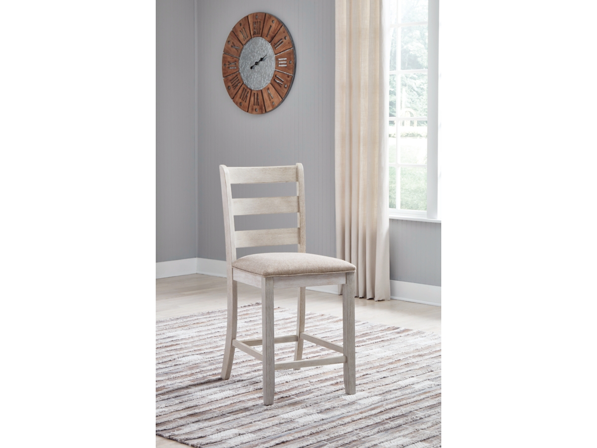 Skempton Counter Height Ladderback Bar Stool with Upholstered Seat