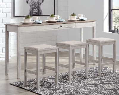 skempton counter height dining table and bar stools set of