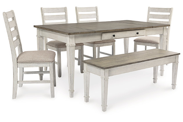 Skempton Dining Table And 4 Chairs, Dining Room Table And Chairs With Bench Set Of 6