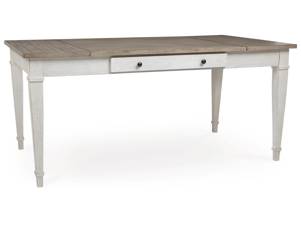 Skempton Dining Table - White/Light Brown - (D394-25)