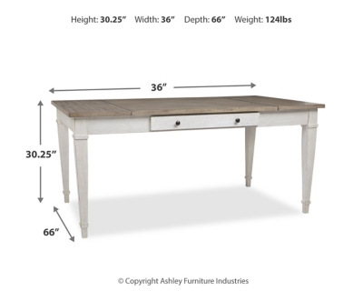 Skempton Dining Table, White/Light Brown, large