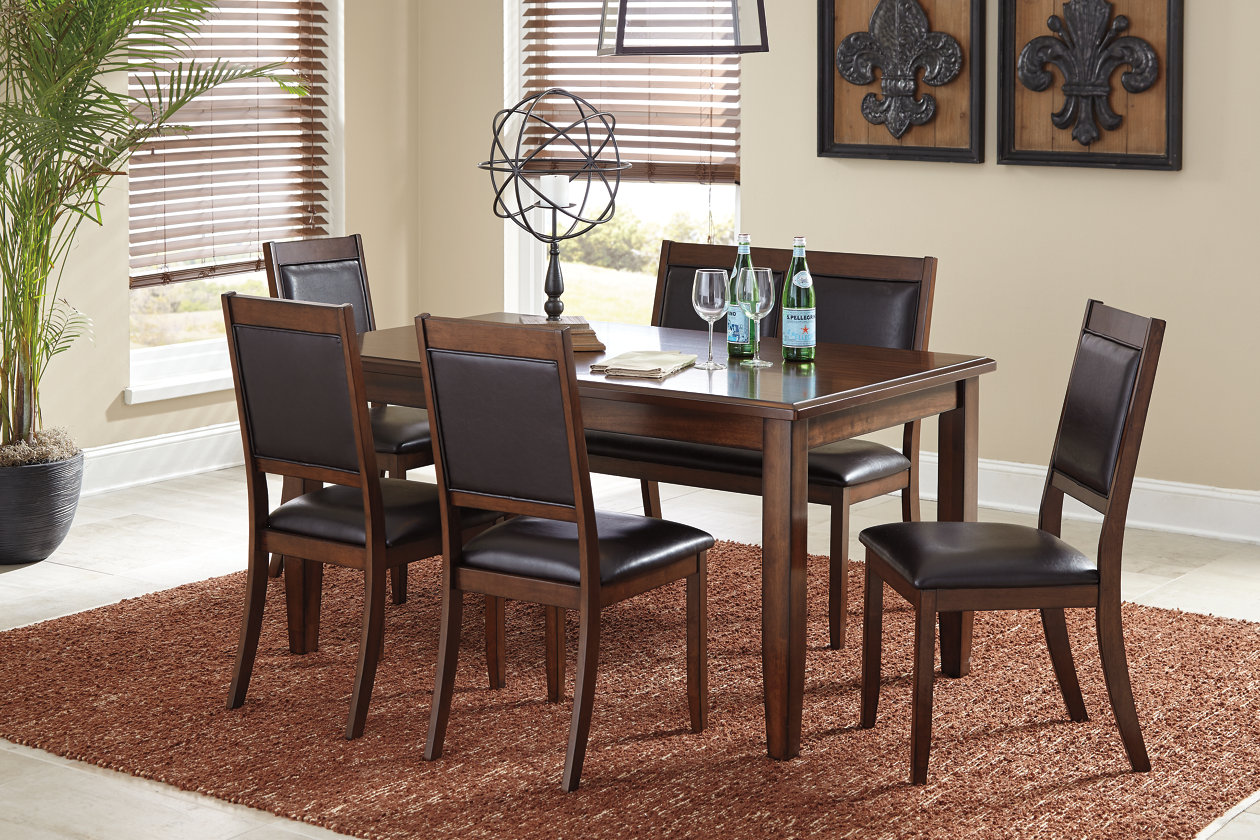 Meredy Dining Room Table And Chairs With Bench Set Of 6 Ashley