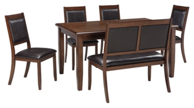 Meredy Dining Room Table and Chairs with Bench Set of 6 Ashley