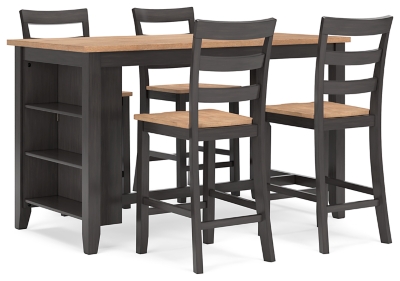 Gesthaven Counter Height Dining Table and 4 Barstools, Natural/Brown, large