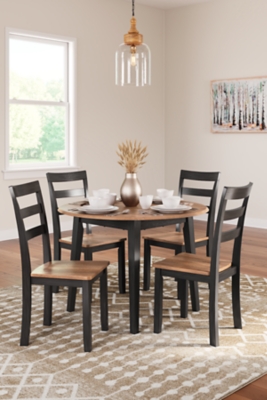 Gesthaven Dining Table and 4 Chairs, Natural/Brown, large