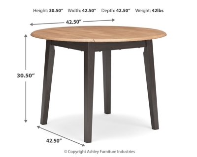 Gesthaven Dining Drop Leaf Table Dimensions