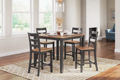 Gesthaven Counter Height Dining Table and 4 Barstools, Natural/Brown, Wood