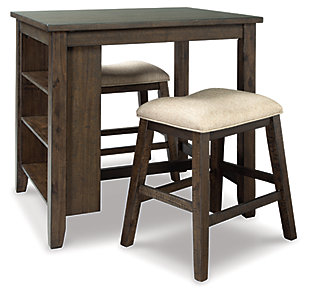 Rokane Counter Height Dining Table and Bar Stools (Set of 3), , large