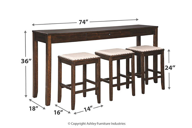 Rokane Counter Height Dining Set, Bar Height Console Table With Storage