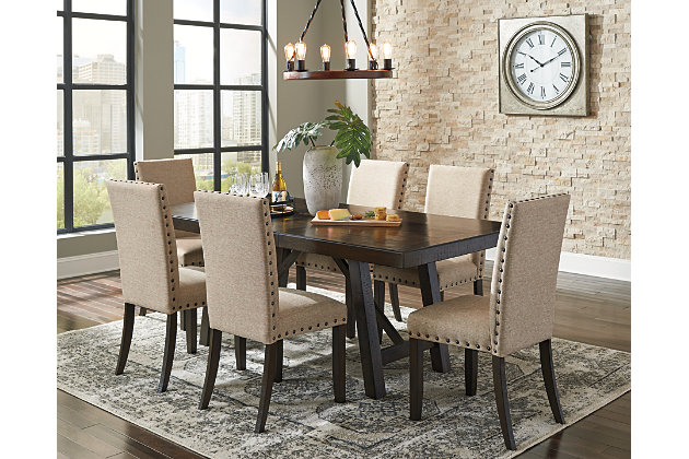 Rokane Dining Table And 6 Chairs Set, Rokane Dining Room Extension Table