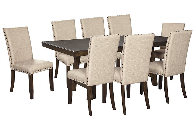 Rokane Dining Table And 8 Chairs Set, How Big Is A Dining Room Table That Seats 8