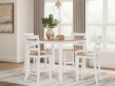 Gesthaven Counter Height Dining Table and 4 Barstools (Set of 5), Natural/White, rollover