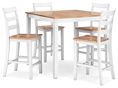 Gesthaven Counter Height Dining Table and 4 Barstools (Set of 5), Natural/White, large