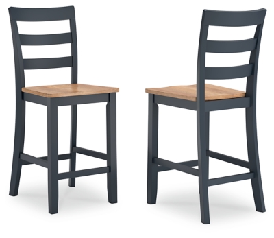 Gesthaven Counter Height Barstool, Natural/Blue, large