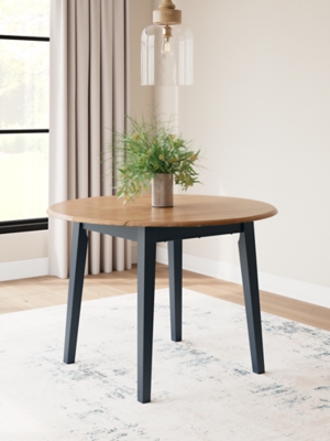 D399-15 Gesthaven Dining Drop Leaf Table, Natural/Blue, Wo sku D399-15