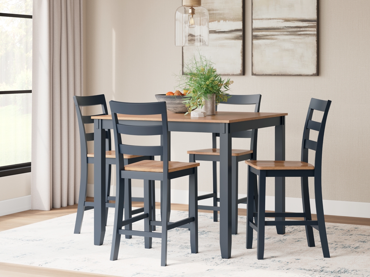 Gesthaven Dining Table and 4 Bar Stools | Ashley