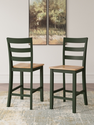 Gesthaven Counter Height Barstool, Natural/Green