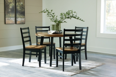 Blondon Dining Table and 4 Chairs, Brown/Black