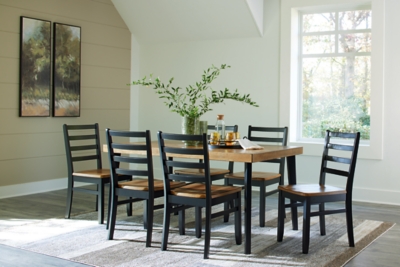 Blondon Dining Table and 6 Chairs, Brown/Black