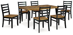 Blondon Dining Table and 6 Chairs (Set of 7), , large