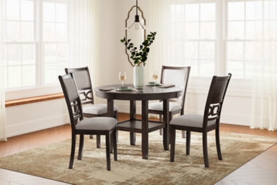 D422-225 Langwest Dining Table and 4 Chairs, Brown sku D422-225