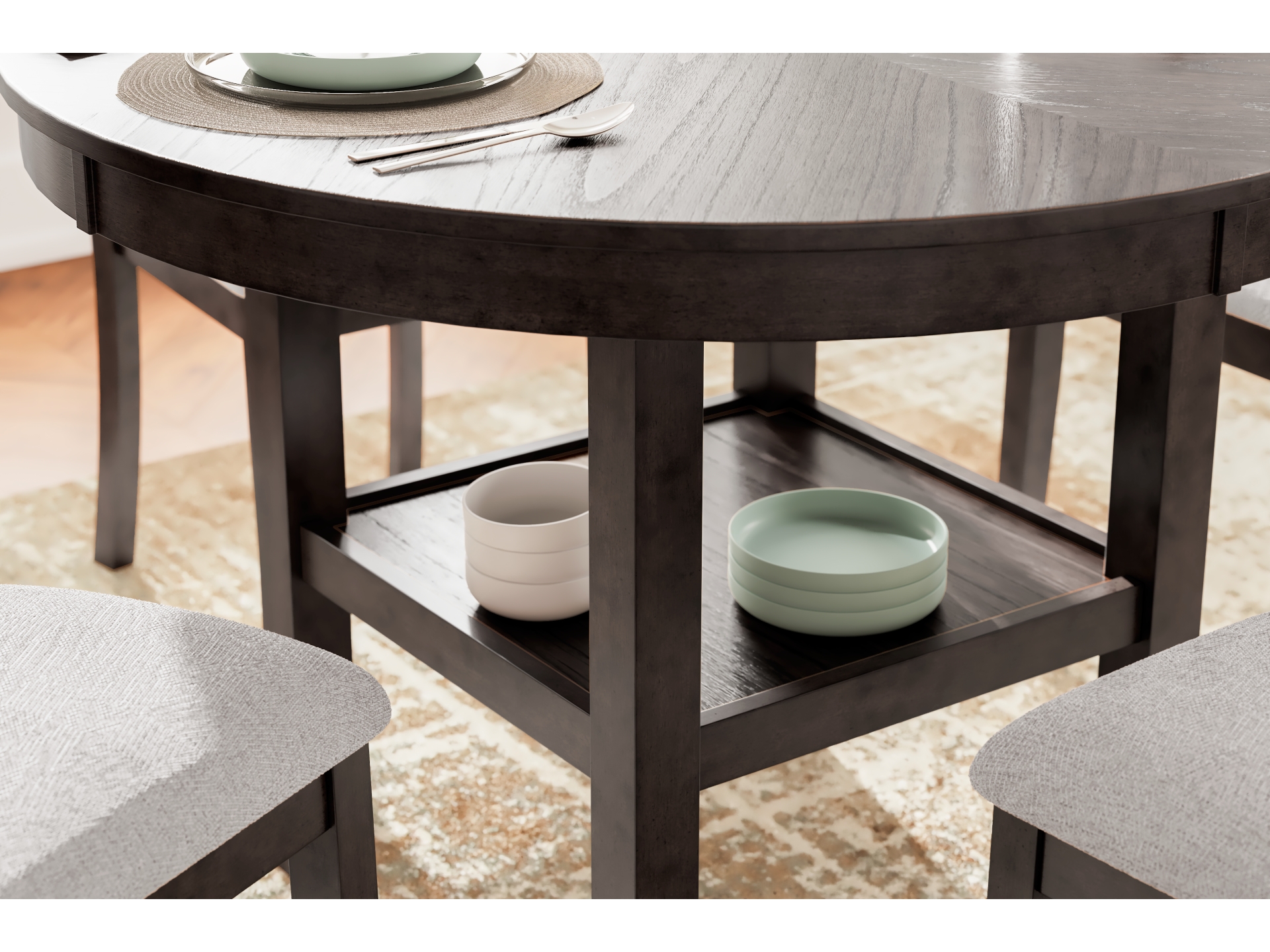 Image 1 of Langwest Dining Table and 4 Chairs Brown 