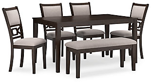Langwest Dining Table and 4 Chairs and Bench (Set of 6), , large